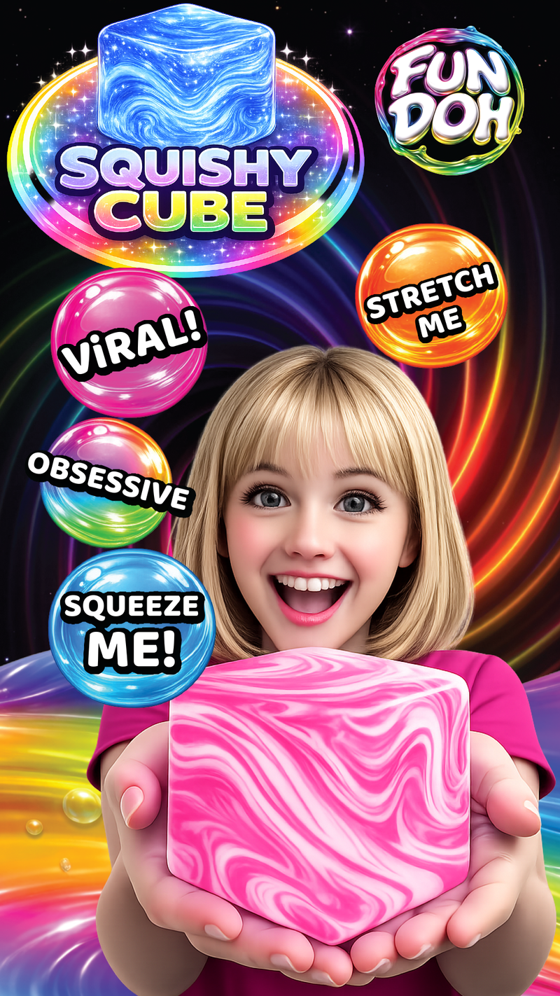 Fun Doh Swirl Squishy Cubes | Marble Swirl Sensory Fidget & Stress Relief Toy for Kids & Teens