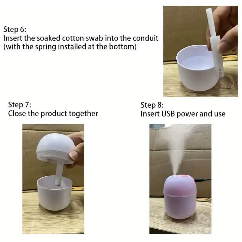 7.44Oz Portable Aromatherapy USB Powered Humidifier with LED Night Lig