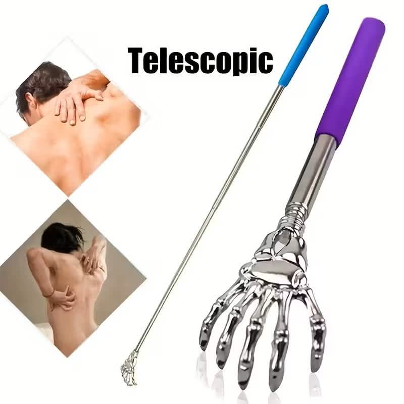 Retractable Back Itching Device – Stainless Steel Claw Massager for Relaxing the Back