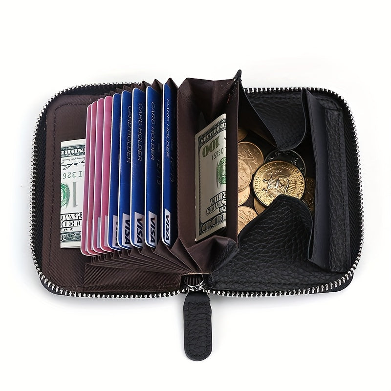 Interior loaded with cards, bills and coins