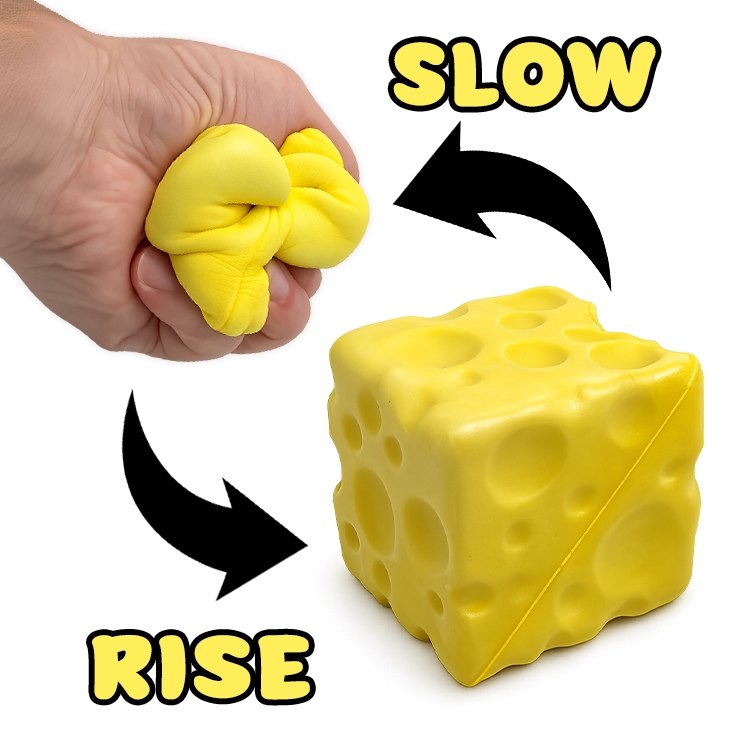 Fun Doh Slow Rise Cheese Squishy - Slow Rising Sensory Stress Toy