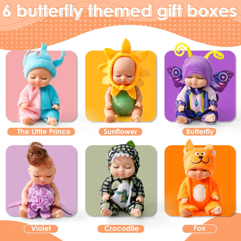 The six characters named: The Little Prince, Sunflower, Butterfly, Violet, Crocodile and Fox