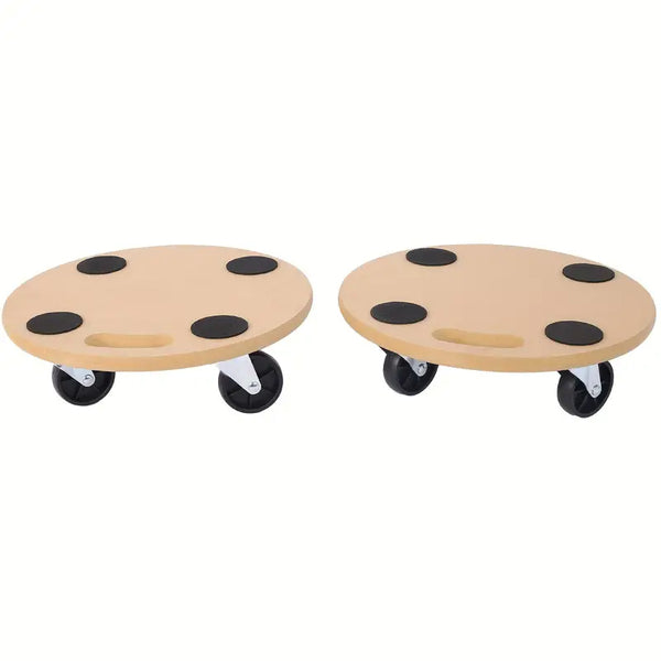 2-Piece: Furniture Moving Dolly Heavy Duty Wood Rolling Mover