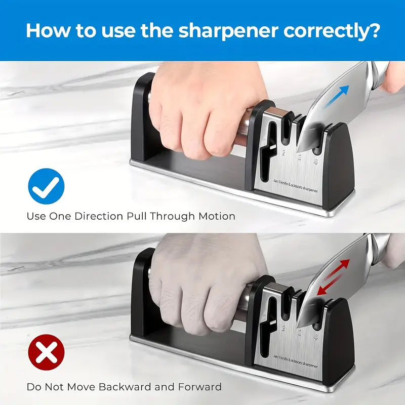 Professional 4-Stage Knife Sharpener Tool