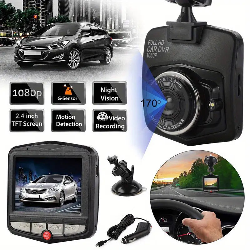 2.4-Inch Black Full HD 1080P Resolution Dashcam