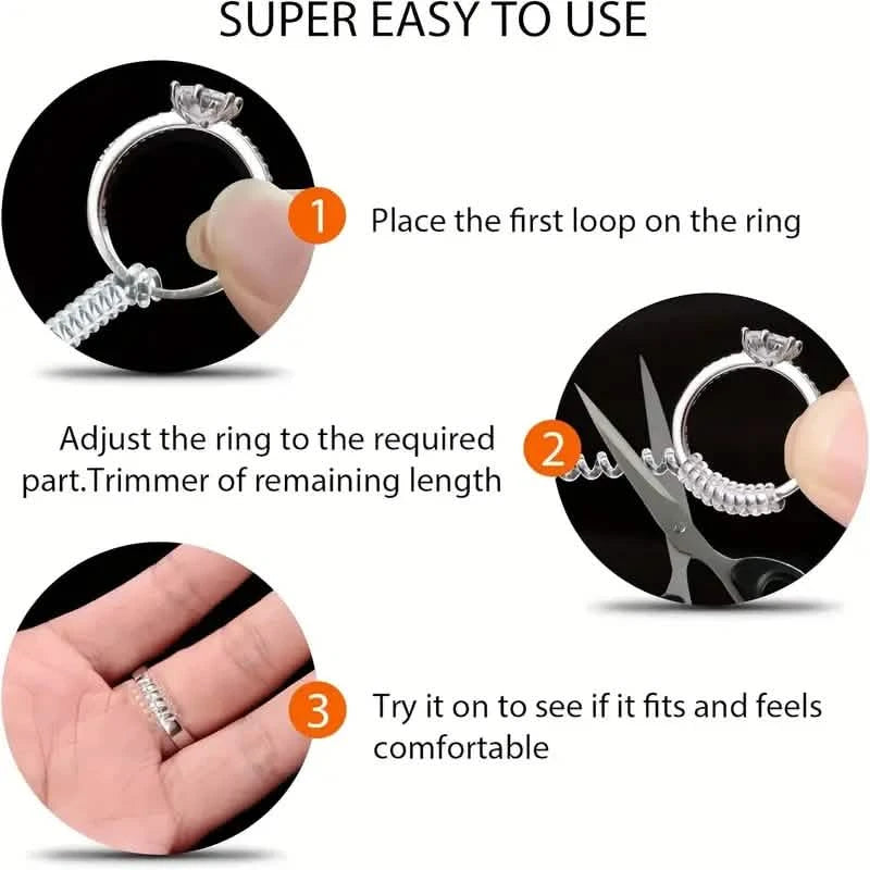 4-Piece Set: Invisible Silicone Ring Size Adjusters – Unisex, Flexible, Minimalist