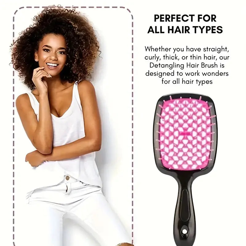 Hollow Out Hairdressing Comb Anti-Static Detangling Hair Brush Scalp Massage Hair Brush For All Hair Types