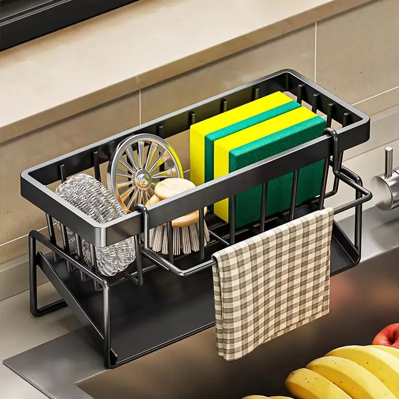 Kitchen Storage Rack - Multi-Functional Household Sink Organizer with Drain Basket