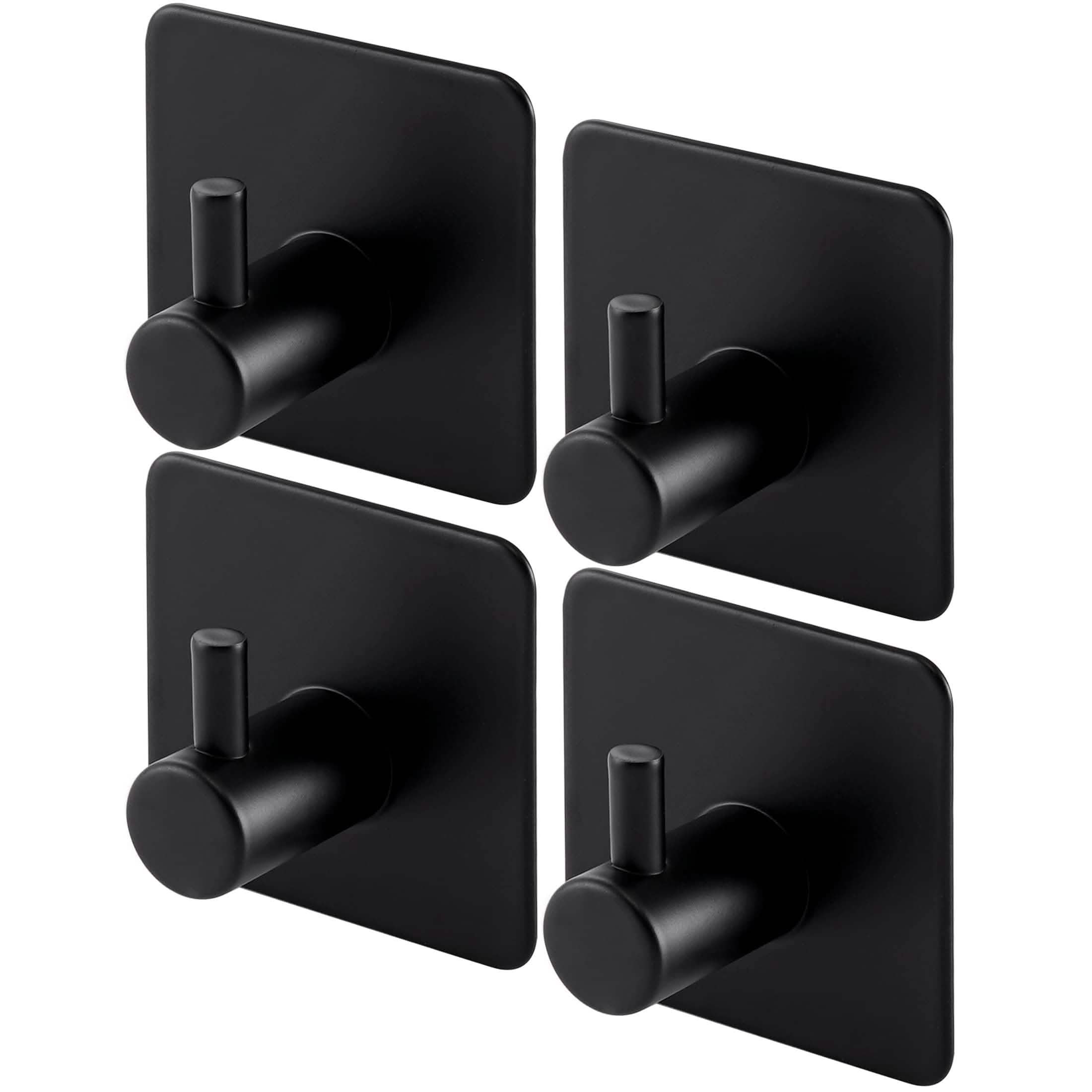 4-Pack Heavy Duty Stick Hooks – Stainless Steel, Waterproof, Wall Mount