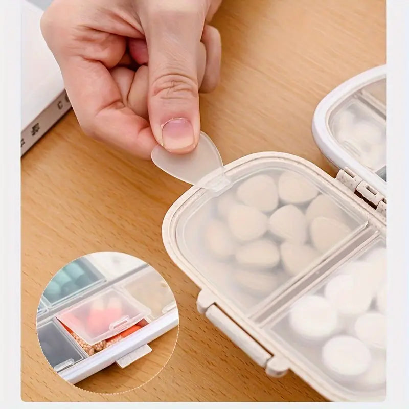 8-Compartment Weekly Medicine Travel Pill Organizer Storage Box Wellness - DailySale