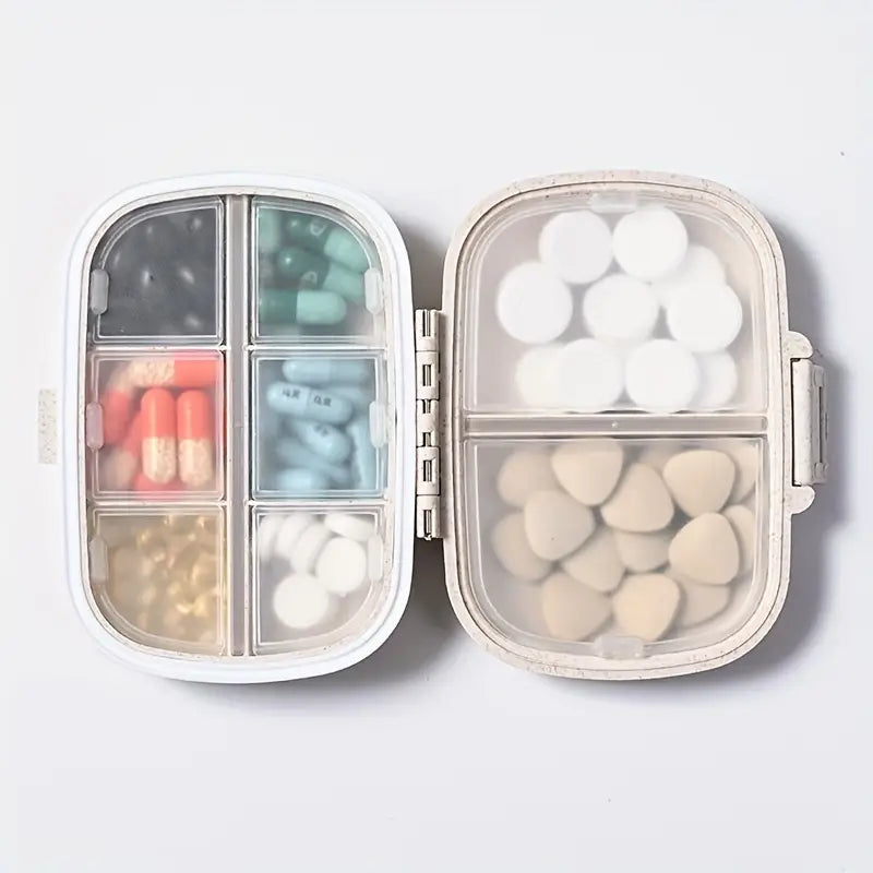 8-Compartment Weekly Medicine Travel Pill Organizer Storage Box Wellness - DailySale