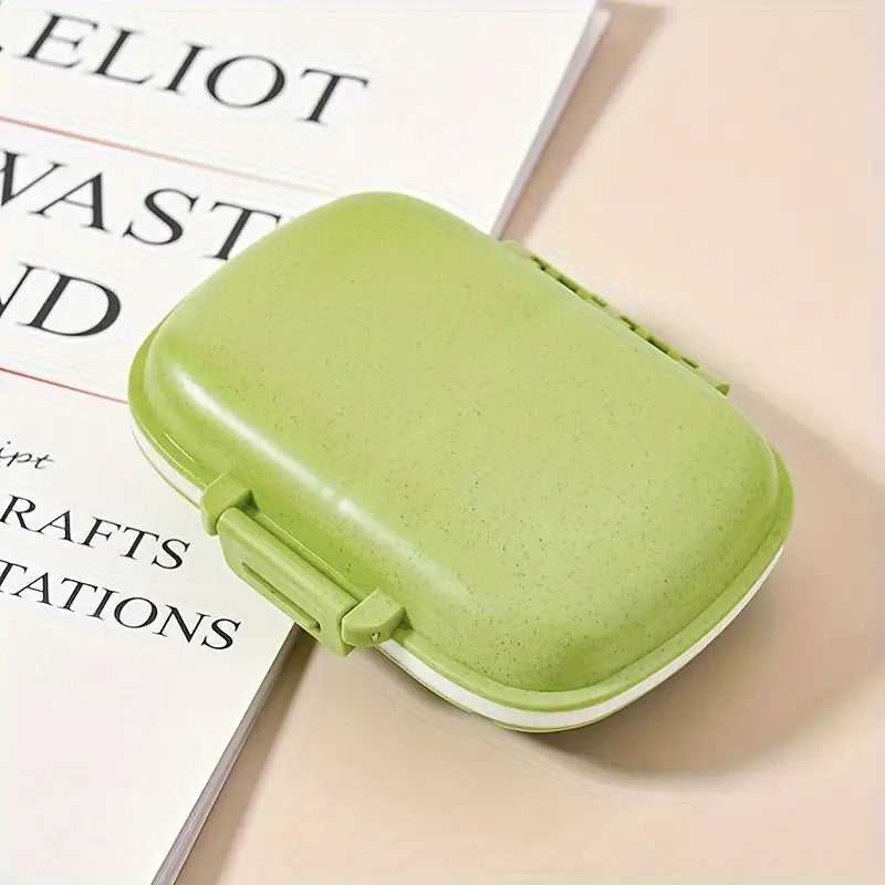 8-Compartment Weekly Medicine Travel Pill Organizer Storage Box Wellness Green - DailySale