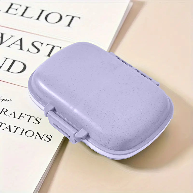 8-Compartment Weekly Medicine Travel Pill Organizer Storage Box Wellness Purple - DailySale