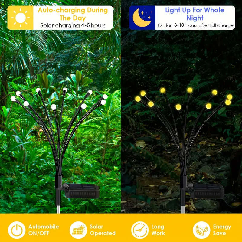 8 LED Solar Firefly Lights with Nickel Battery, Non-Removable Photovoltaic Module, Hanging Solar Lights Outdoor Lighting - DailySale