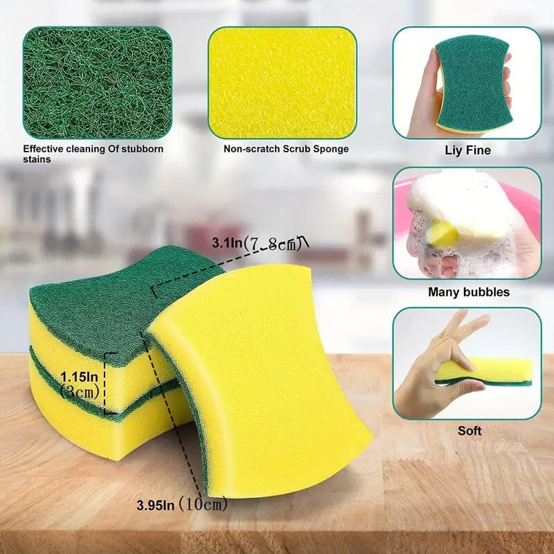 8-Pack: Double-Sided Multifunctional Cleaning Sponge Kitchen Tools & Gadgets - DailySale