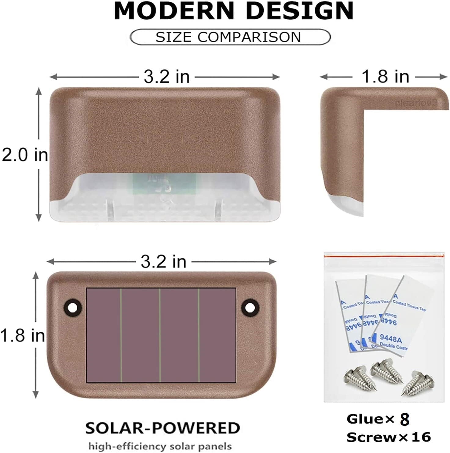 8-Pack: Solar LED Deck & Step Lights Outdoor Lighting - DailySale