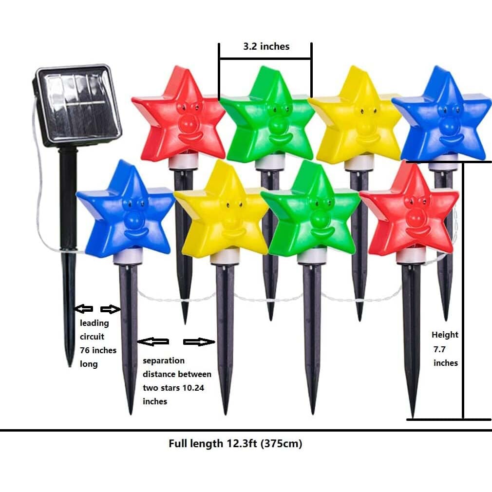 8-Pack: Solar Powered Star Lights 8 Modes Landscape Pathway Stake Lights Garden & Patio - DailySale