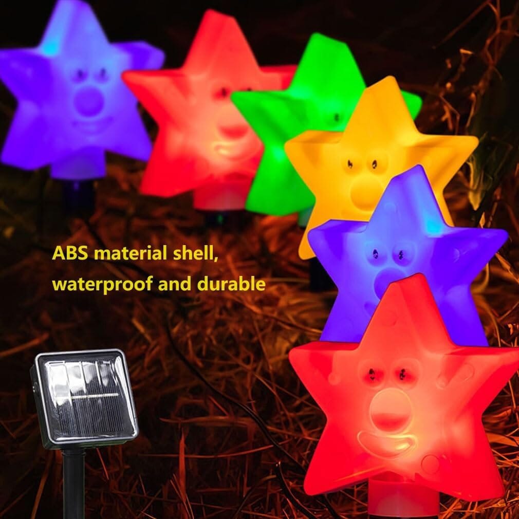 8-Pack: Solar Powered Star Lights 8 Modes Landscape Pathway Stake Lights Garden & Patio - DailySale