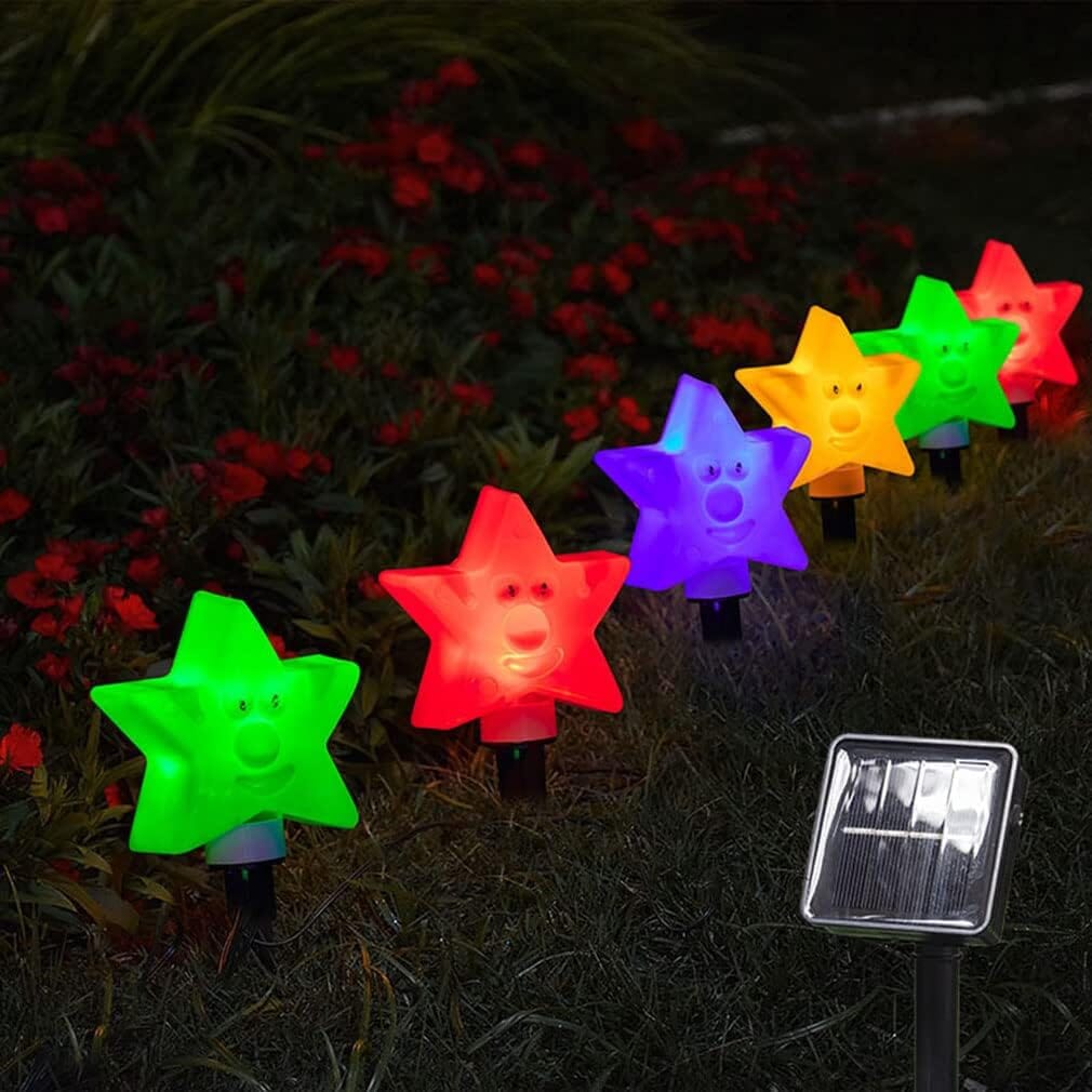 8-Pack: Solar Powered Star Lights 8 Modes Landscape Pathway Stake Lights Garden & Patio - DailySale