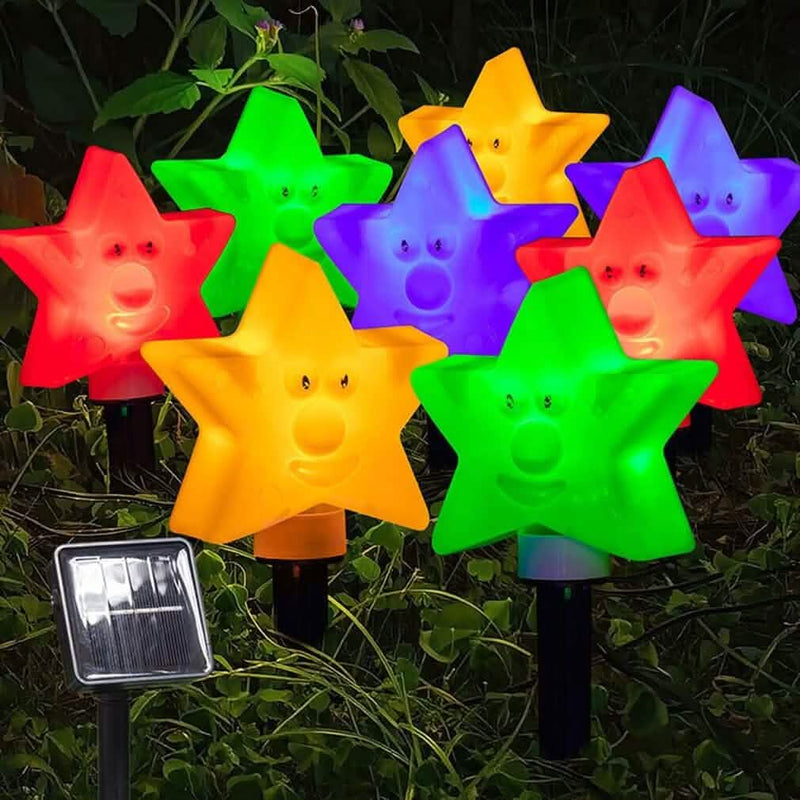 8-Pack: Solar Powered Star Lights 8 Modes Landscape Pathway Stake Lights Garden & Patio - DailySale