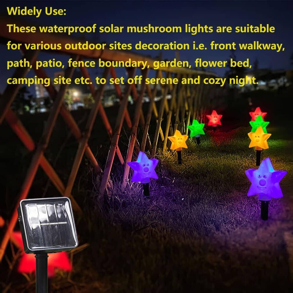 8-Pack: Solar Powered Star Lights 8 Modes Landscape Pathway Stake Lights Garden & Patio - DailySale