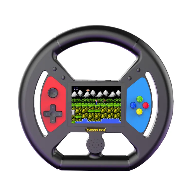 3.5-inch handheld game console with steering wheel design 999 Games Included