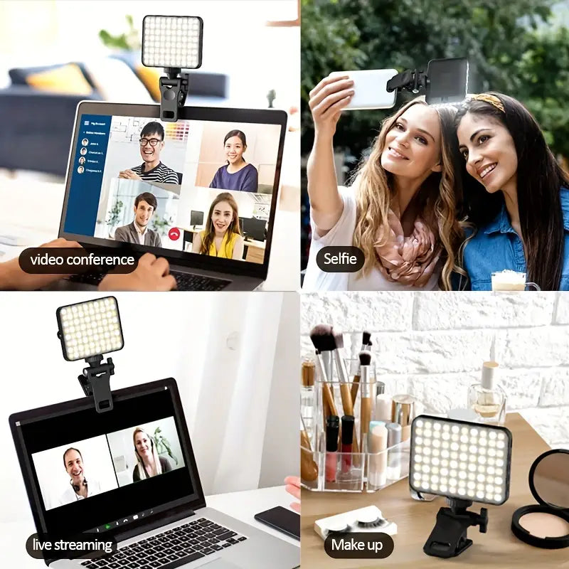80 LED Clip-On Rechargeable Selfie Ring Light Indoor Lighting - DailySale