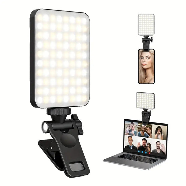 80 LED Clip-On Rechargeable Selfie Ring Light Indoor Lighting - DailySale