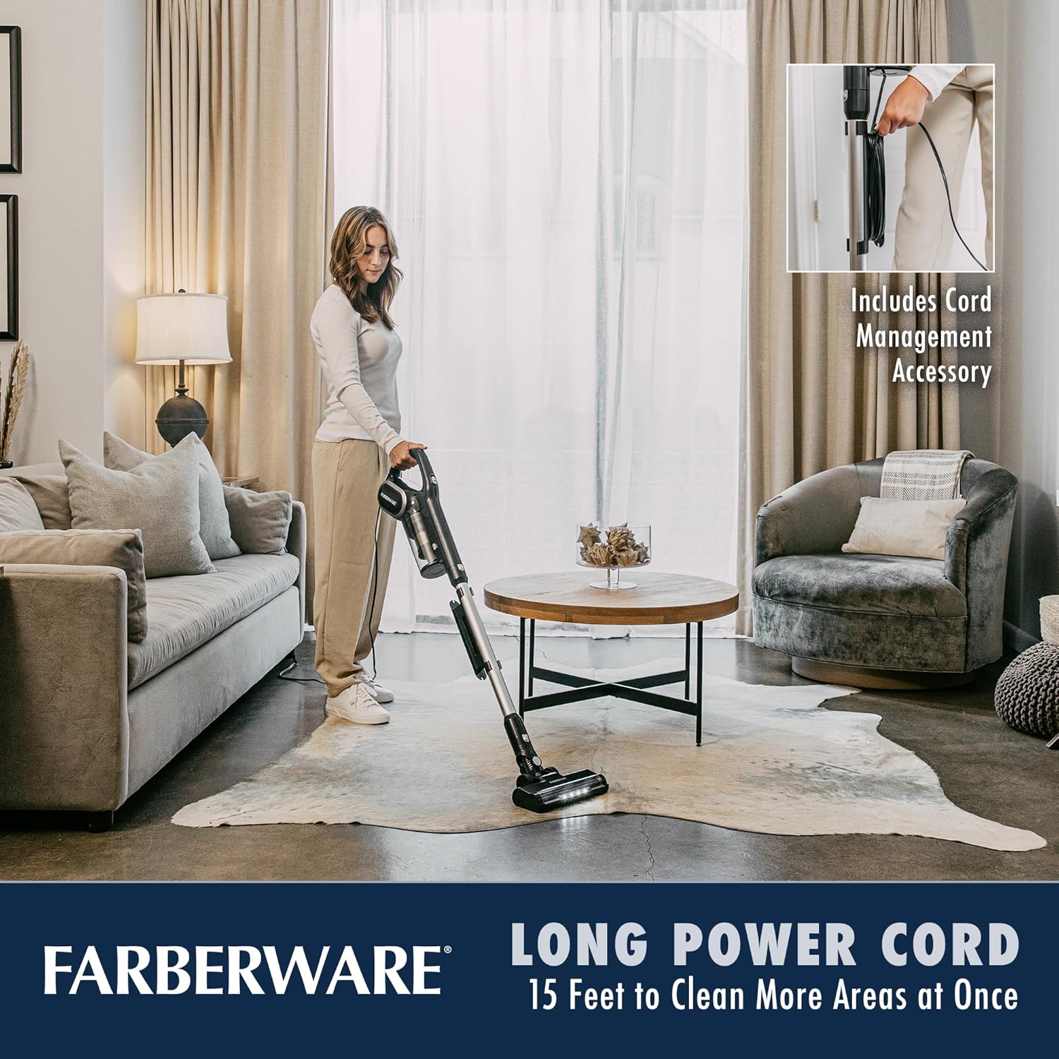 Farberware Classic Stick Vacuum Cleaner Converts to Handheld Vacuum