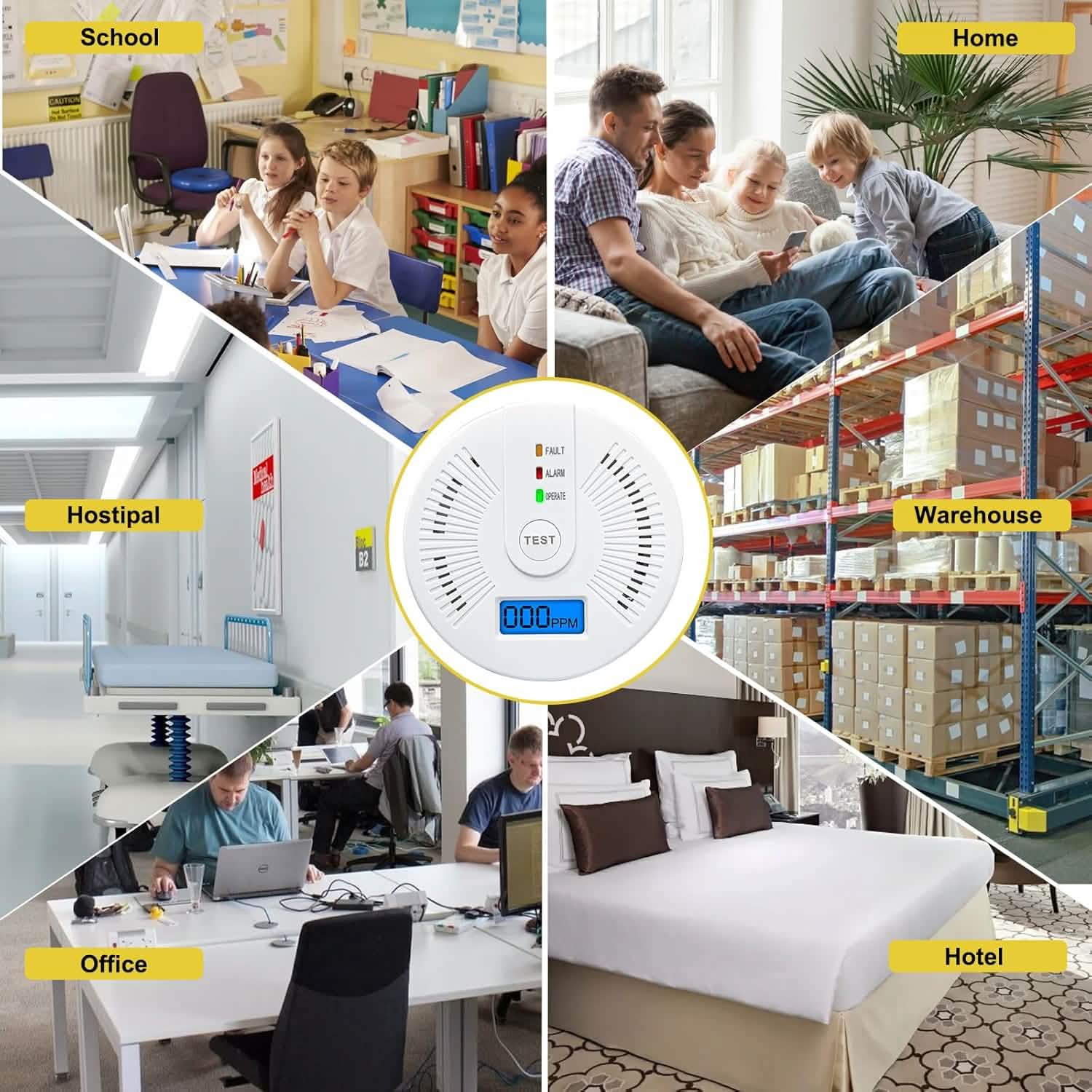 Portable Carbon Monoxide Detector – Battery-Operated CO Alarm