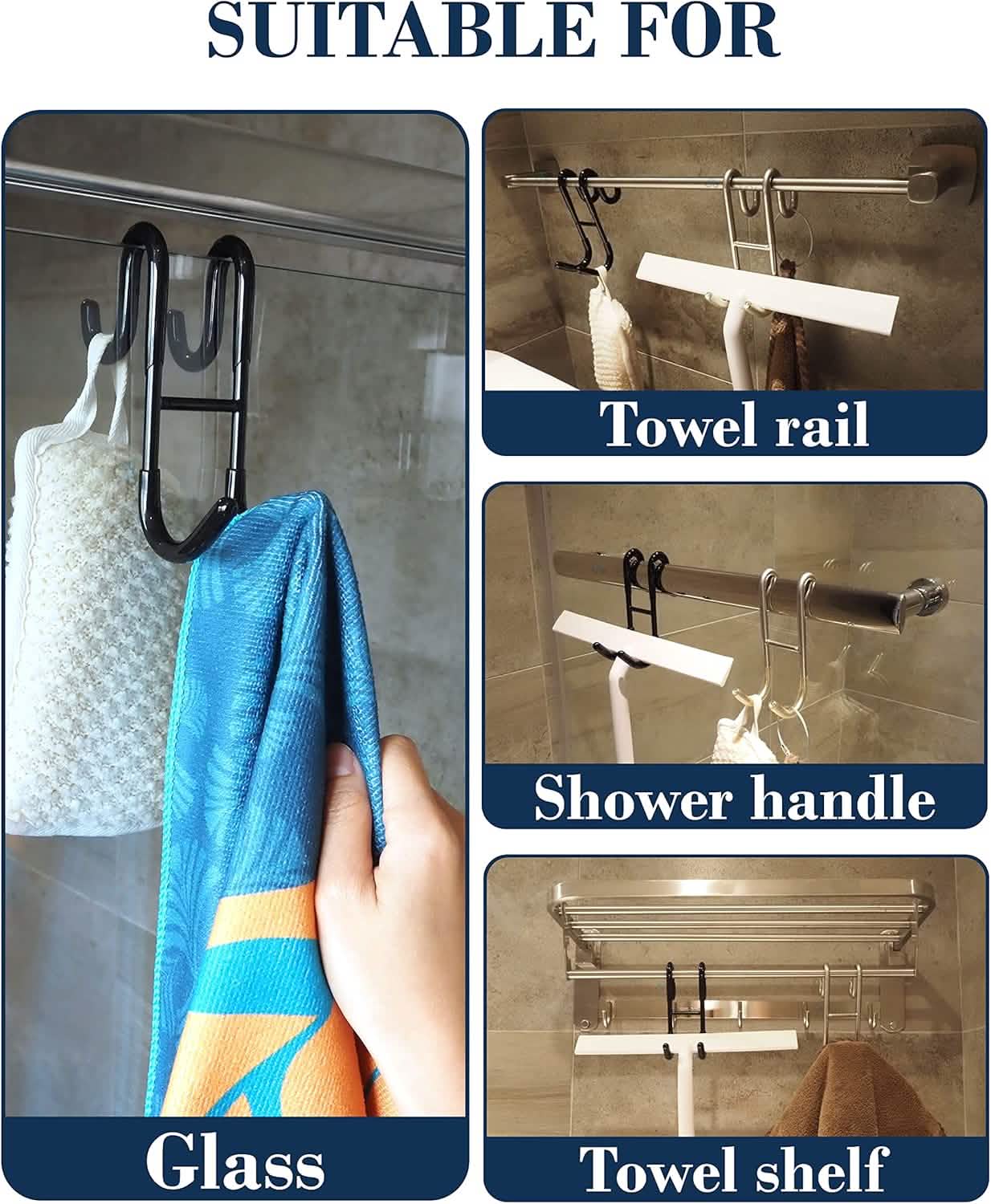 Rust-Resistant Door Mount Shower Hook – Strong Multifunctional Hanging Hook
