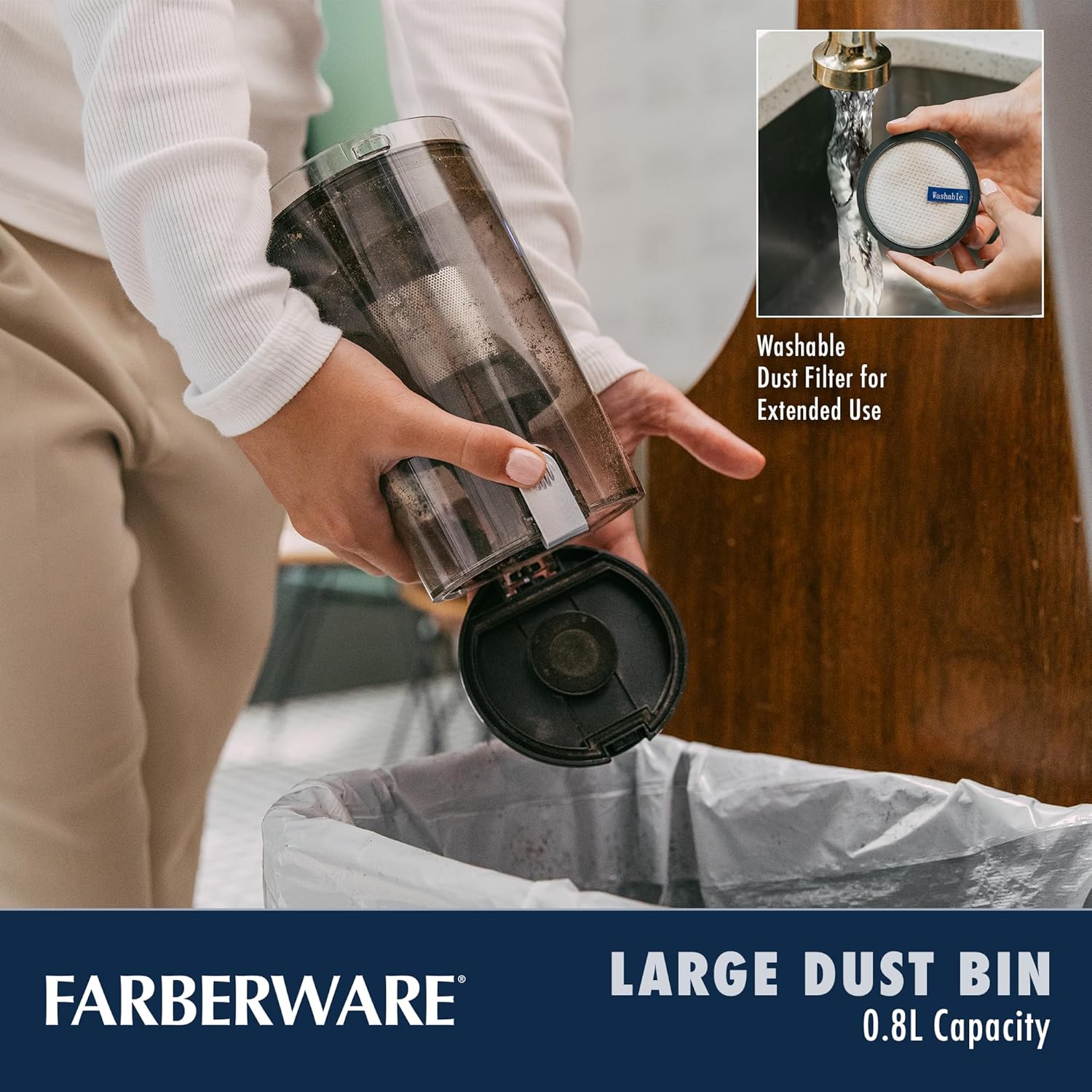 Farberware Classic Stick Vacuum Cleaner Converts to Handheld Vacuum