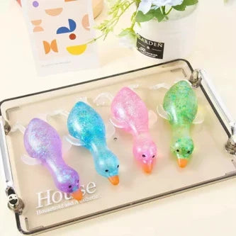 Glitter Duck Sensory Squishy - Stretchy Jelly Fidget Toy