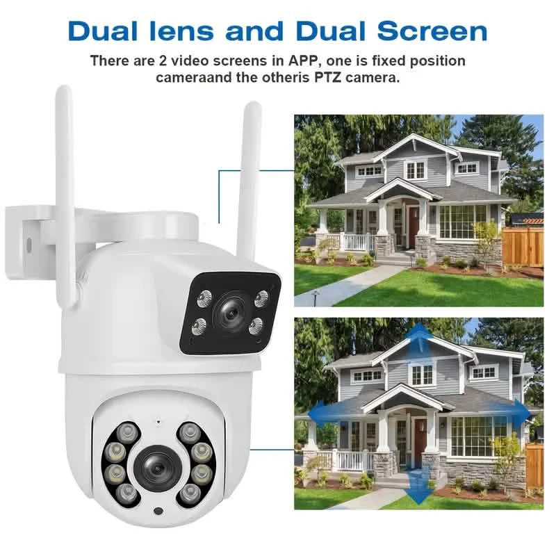 8MP Dual Lens WiFi PTZ Security Camera – Night Vision & Two-Way Audio
