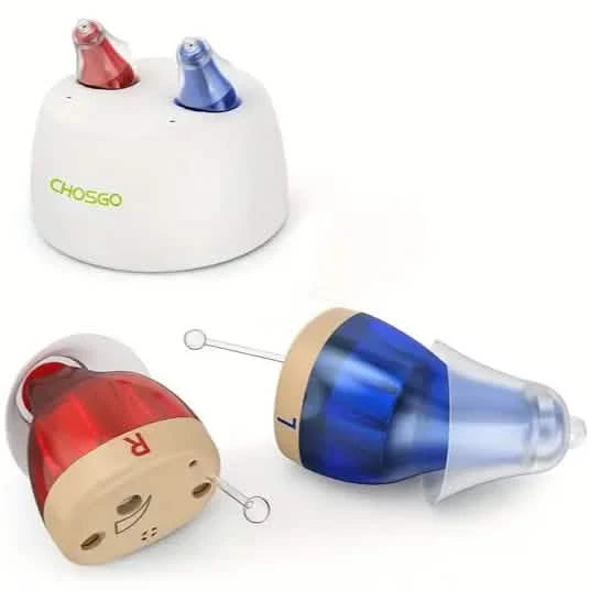 Rechargeable Hearing Aids – Invisible In-Ear, Noise Reduction, Volume Control