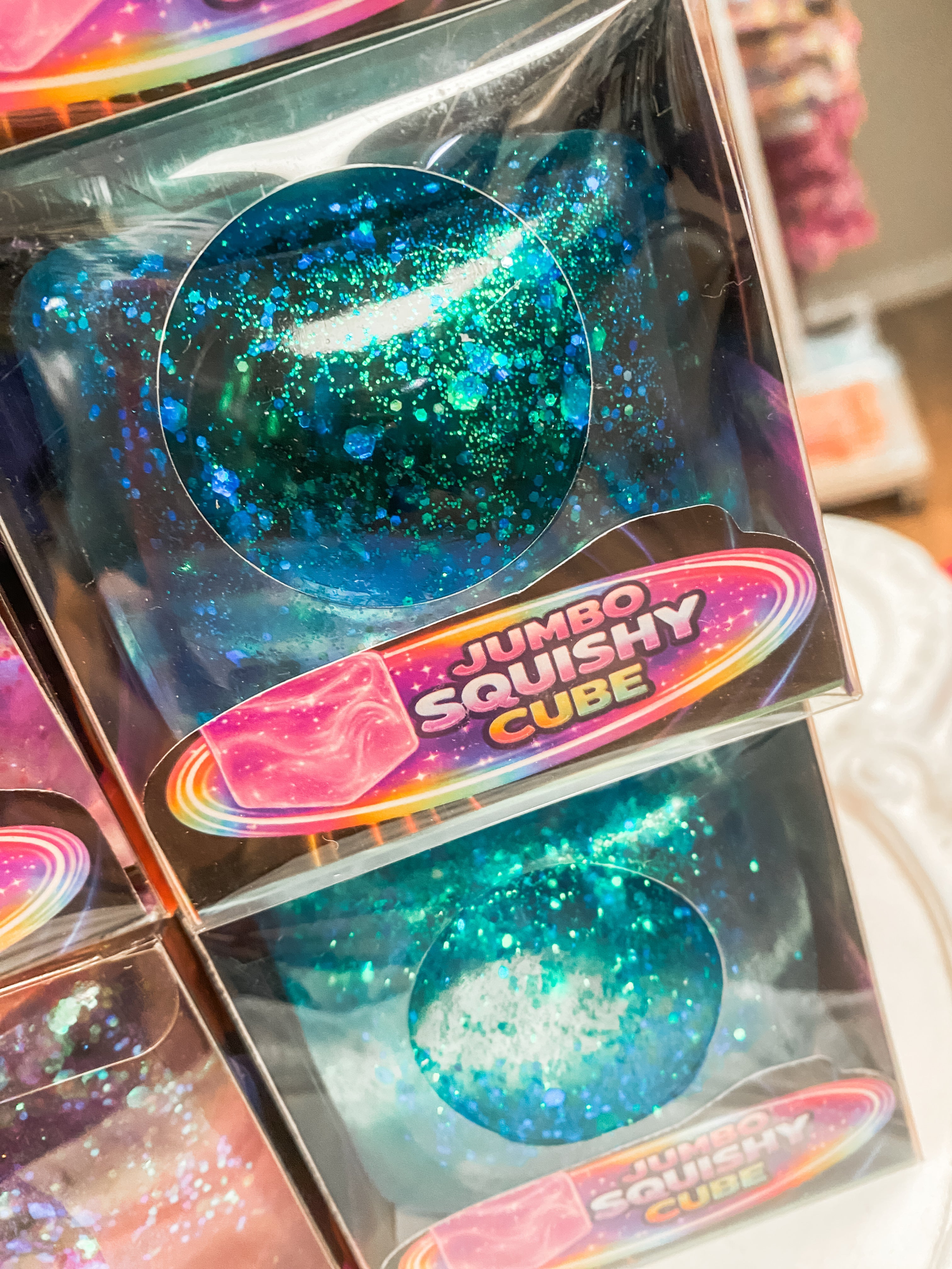 Fun Doh Jumbo Squishy Cube | Giant Glitter Sensory Stress Relief Fidget