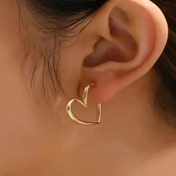 Chic Heart-Shaped Stud Earrings for Women