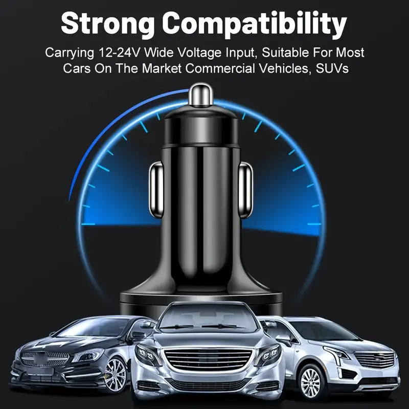 Fast Charging 6 Ports Car Charger Adapter with 4 USB + 2 Type-C 40W QC3.0