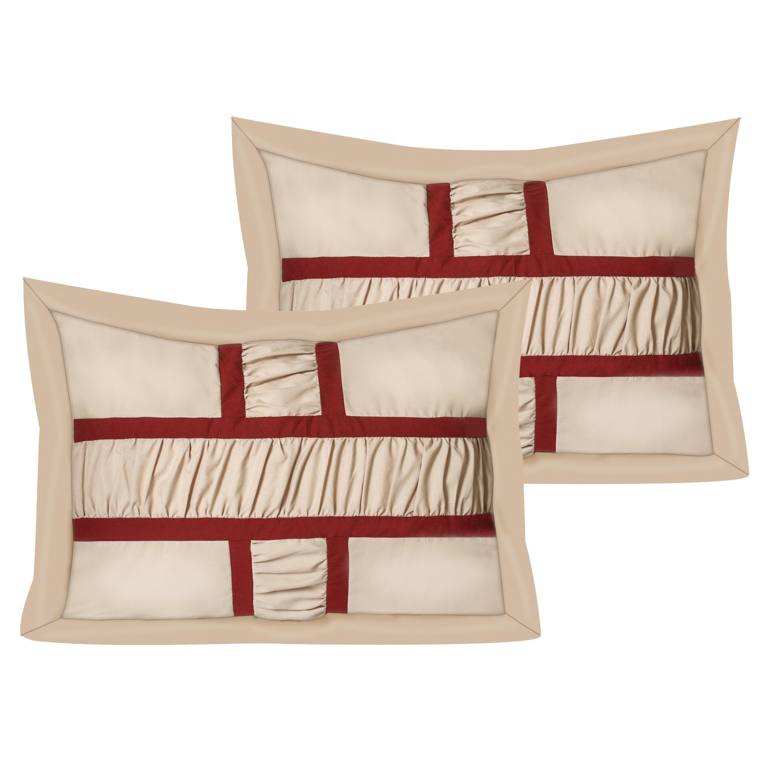 7 Piece Microfiber Ruffle and Patchwork Comforter Set