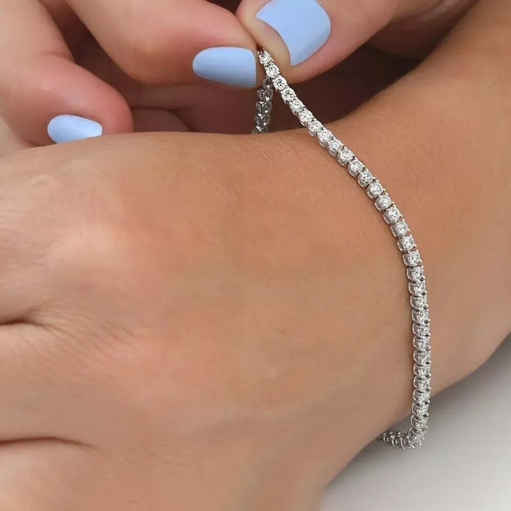 8Ct Lab Grown IGI Certified Diamond Women's Tennis Bracelet 14K White Gold 6" Bracelets - DailySale