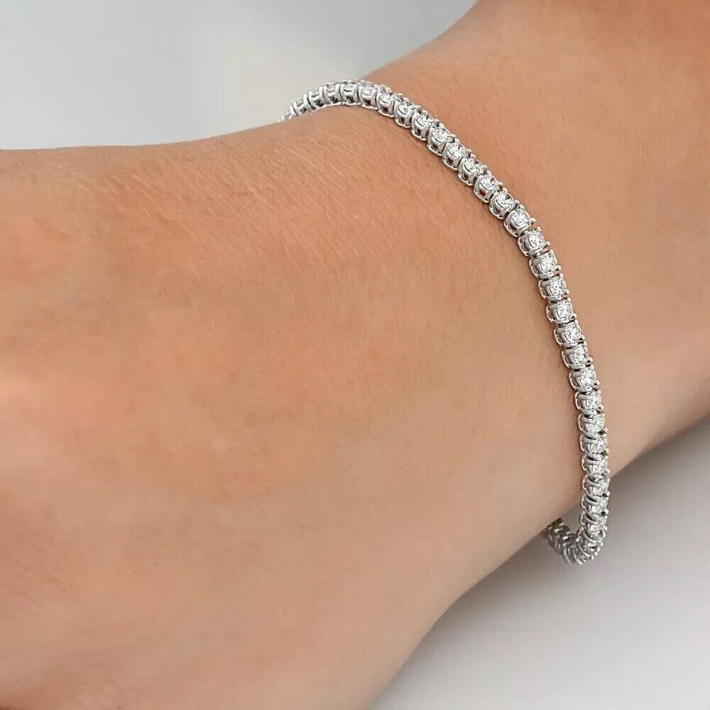 8Ct Lab Grown IGI Certified Diamond Women's Tennis Bracelet 14K White Gold 6" Bracelets - DailySale