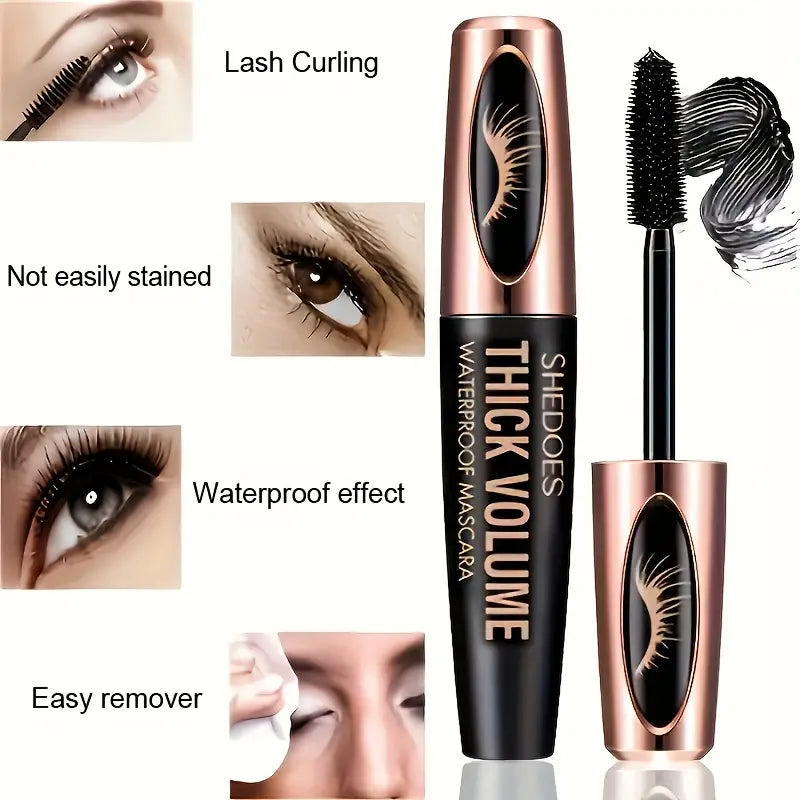 8D Curler Fiber Lash Mascara - Waterproof, Black, Thick Eyelash Shaping Beauty & Personal Care - DailySale