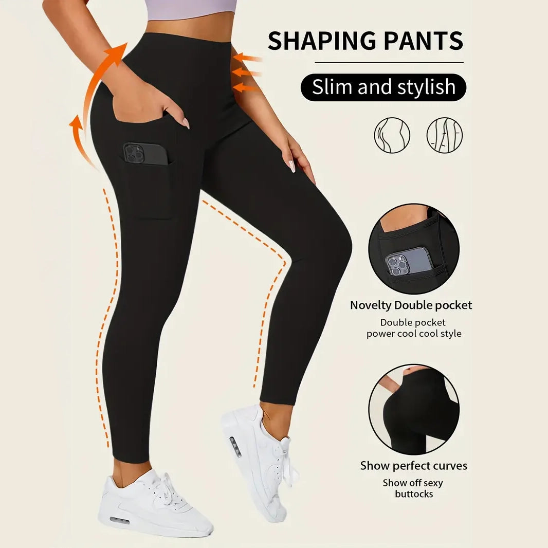 High Rise Butt Lifting Seamless Leggings with Phone Pockets