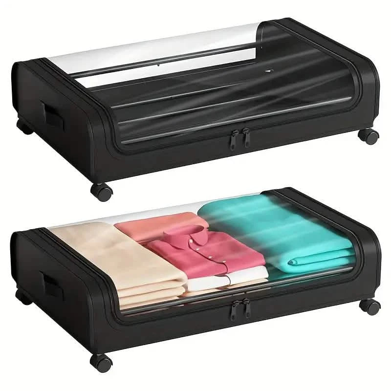Under-Bed Storage Drawer with Wheels Multipurpose with Clear Window & Label
