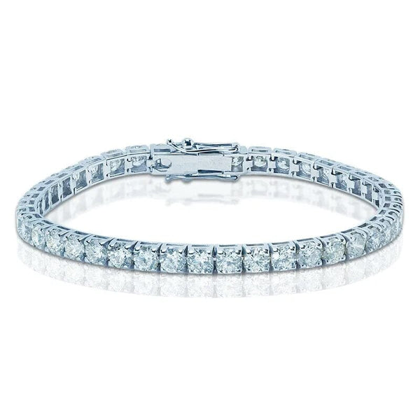 9 Ct Genuine Round-Cut Real Diamond Tennis Bracelet 7" 14K White Gold Bracelets - DailySale