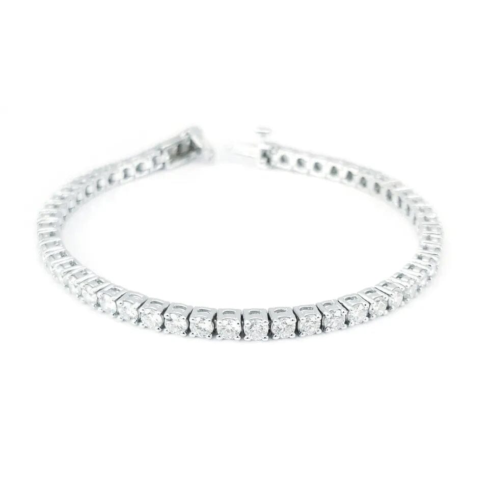 9 Ct Genuine Round-Cut Real Diamond Tennis Bracelet 7" 14K White Gold Bracelets - DailySale