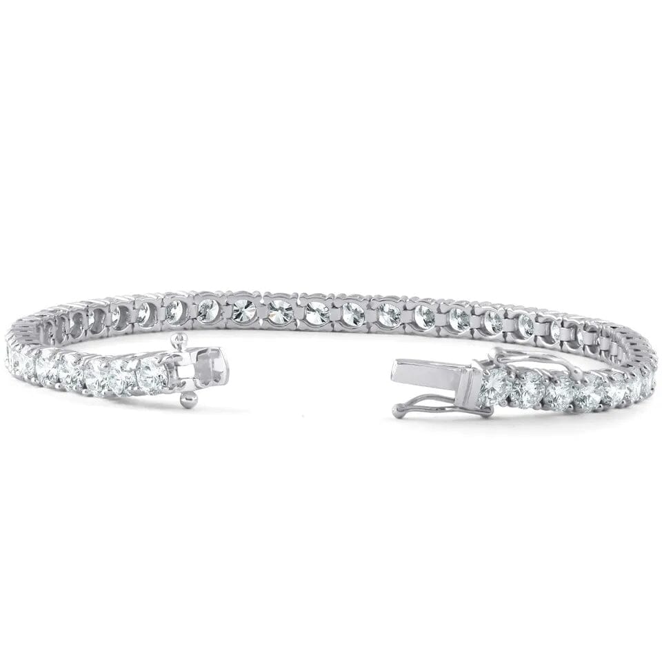 9 Ct Genuine Round-Cut Real Diamond Tennis Bracelet 7" 14K White Gold Bracelets - DailySale