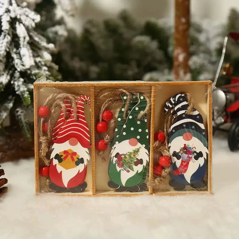 9-Pieces: Festive Christmas Wooden Hanging Box Holiday Decor & Apparel B - DailySale