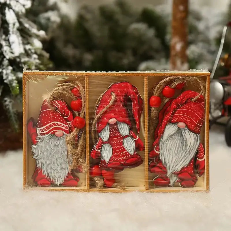 9-Pieces: Festive Christmas Wooden Hanging Box Holiday Decor & Apparel C - DailySale