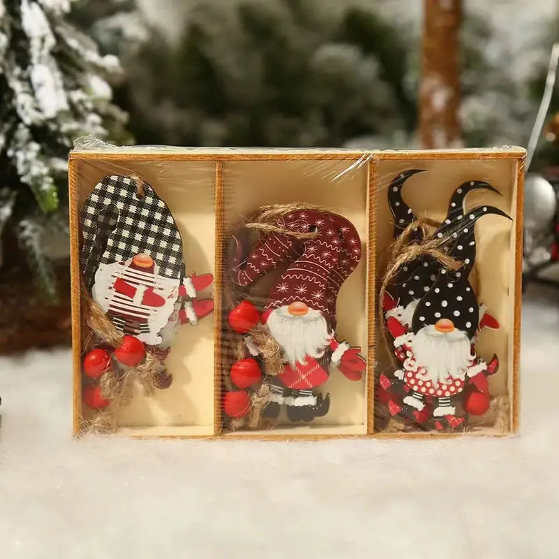 9-Pieces: Festive Christmas Wooden Hanging Box Holiday Decor & Apparel D - DailySale